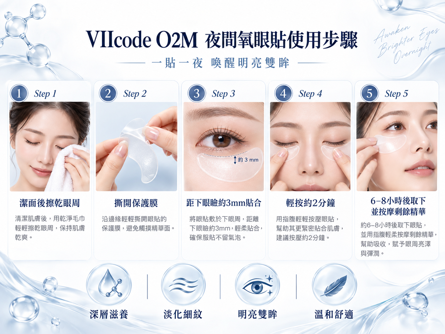 VIIcode O2M夜間氧眼貼使用步驟